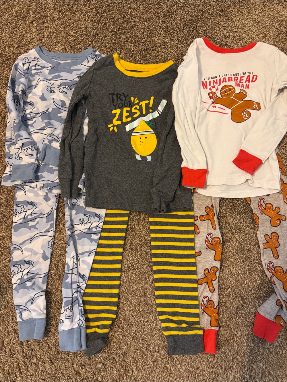 Toddler Boy Set of 3 Pajamas